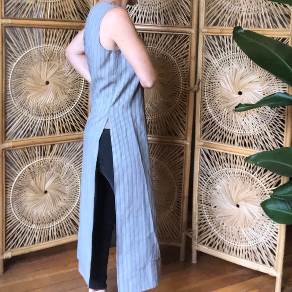 90s Vintage Long Sleeveless Duster / Tunic Top - Picture 3 of 7